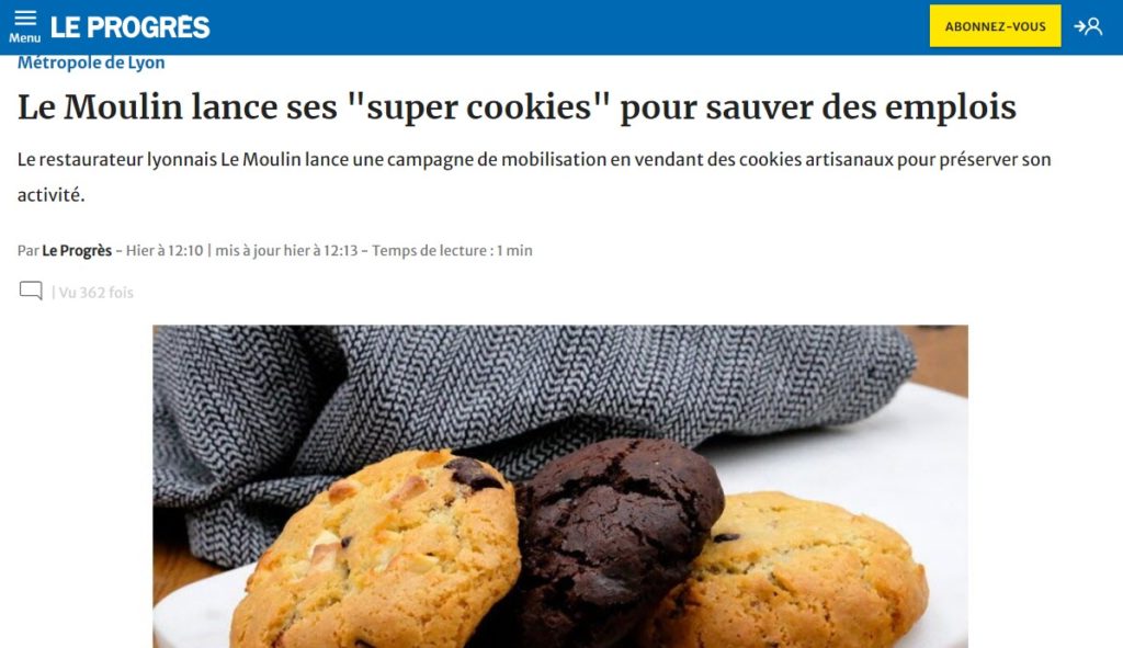 Le Progrès relaie les super cookies du Moulin à Lyon