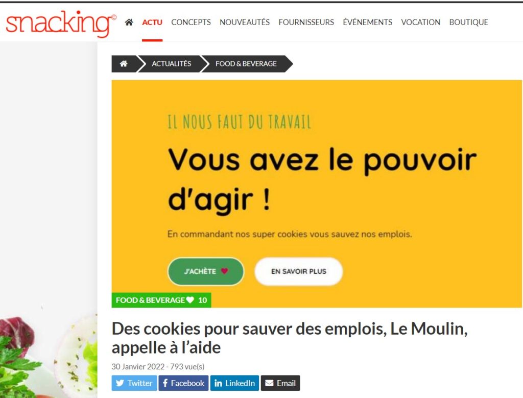 Snacking.fr 1er relai média des Super Cookies du Moulin sur Lyon